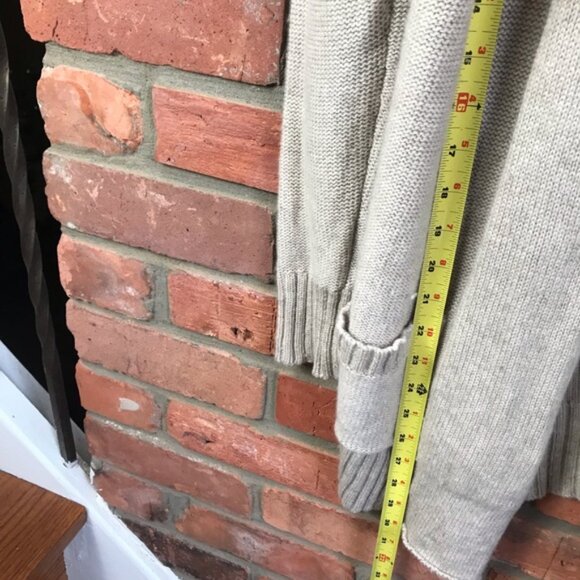 Judith & Charles Cashmere Open Chucky Cardigan Sweater Jacket Pockets Wool Tan M - Picture 10 of 10